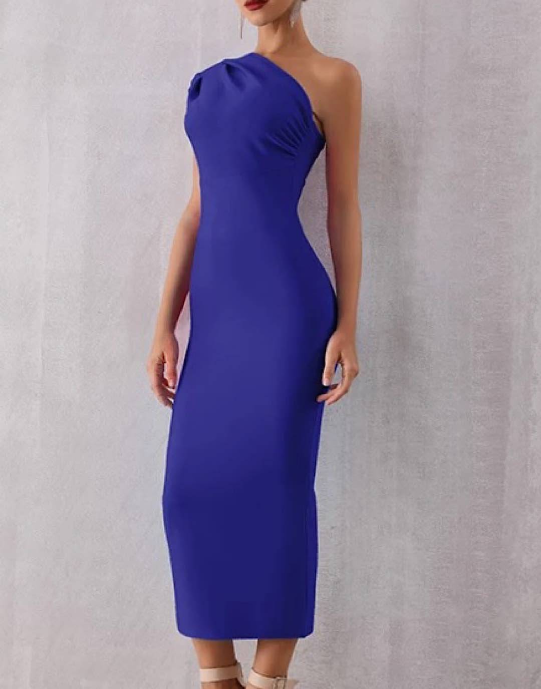 Slim Bandage Dress with One Shoulder - Results: 812,000,000