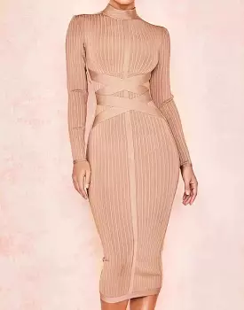 Slim Fit Long Sleeve Bandage Dress