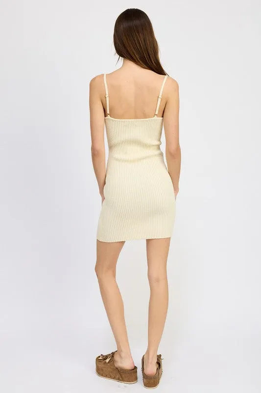 Bodycon Dress with Spaghetti Straps