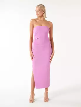 Stacy Tuck Midi Dress - Strapless, Trendy, Fashionable