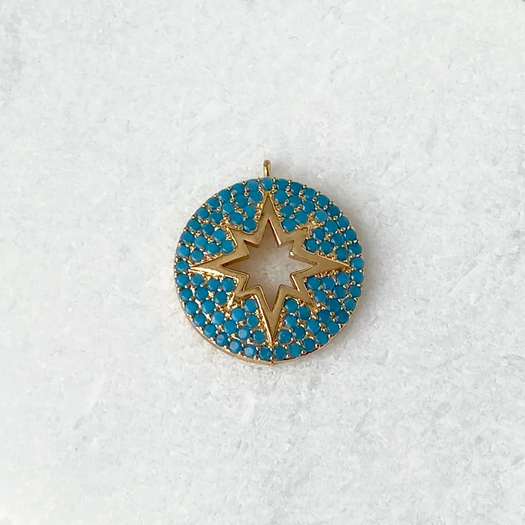 Starburst Turquoise Micro Pavé Crystal Charm