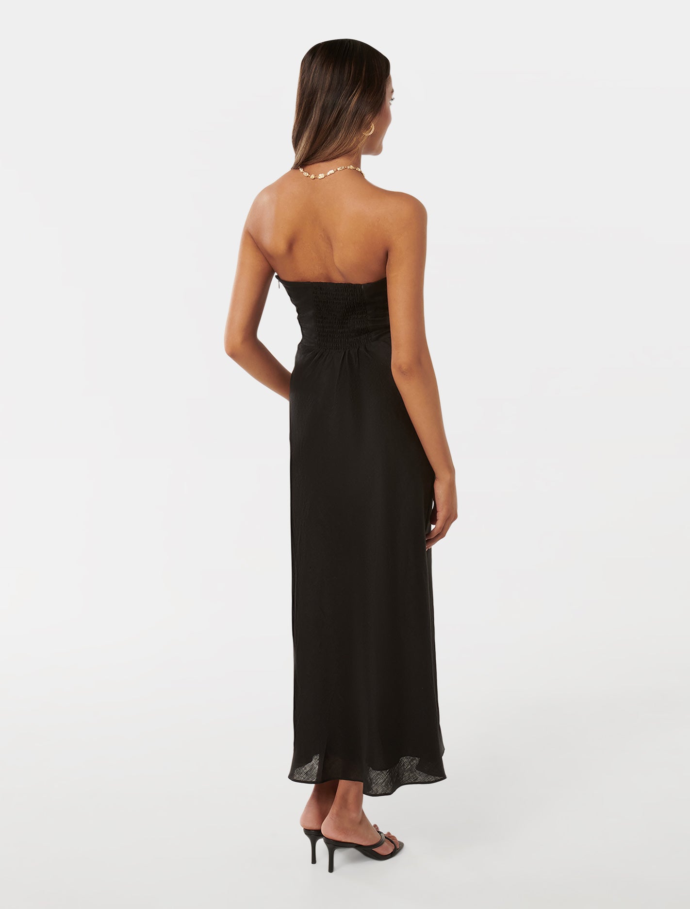 Stephanie Petite Linen Strapless Midi Dress - Best Deals and Affordable Prices! Don't Miss Out - Shop Now!