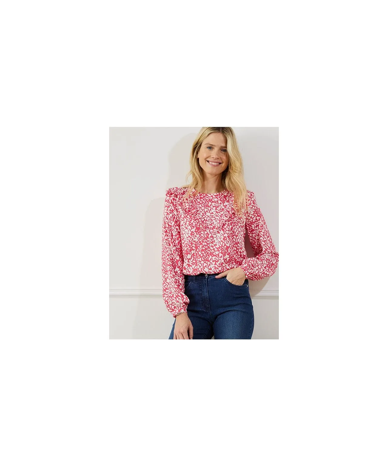 Strawberry Print Blouse for Women