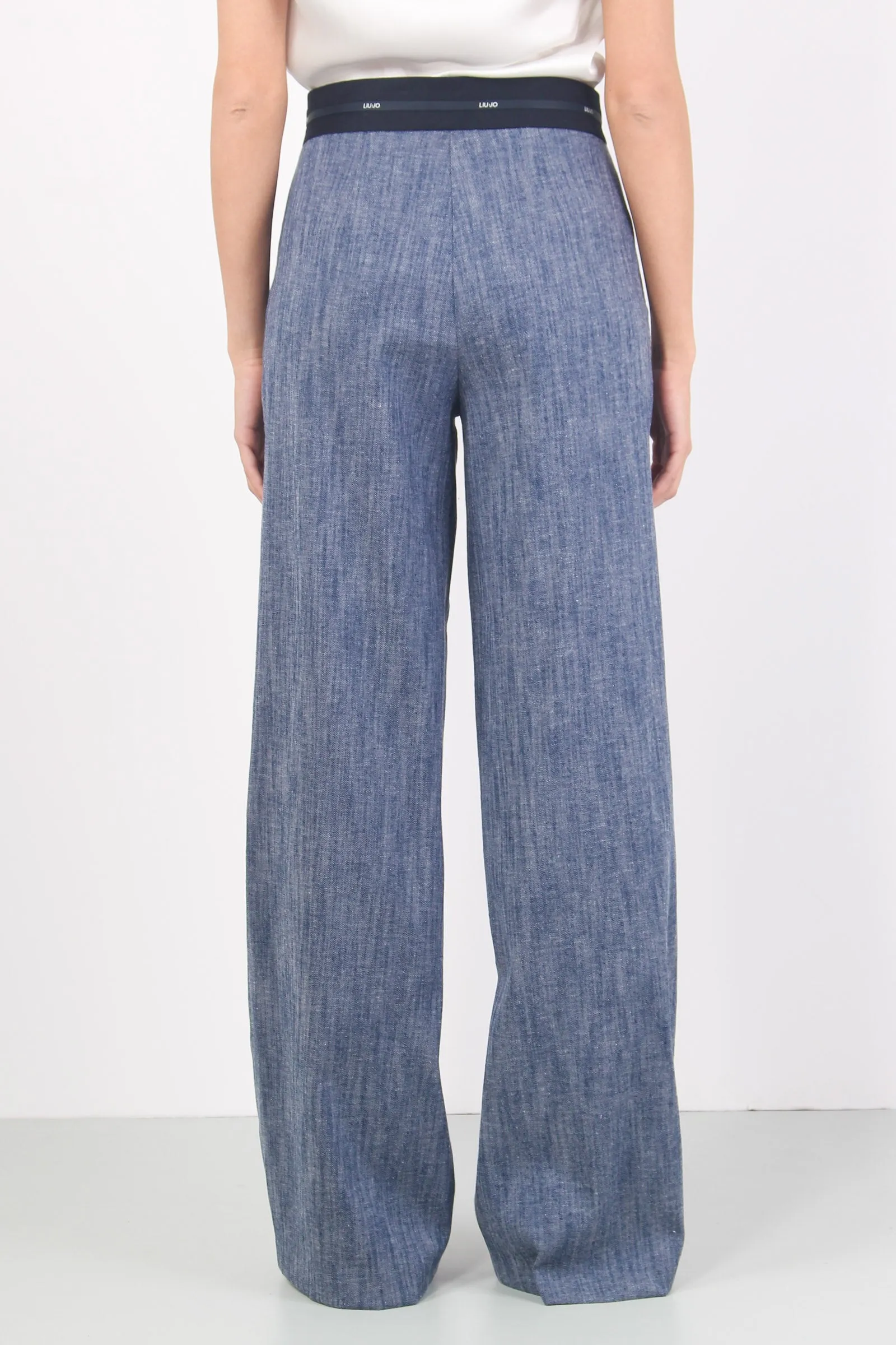 Stretch Denim Palazzo Pants