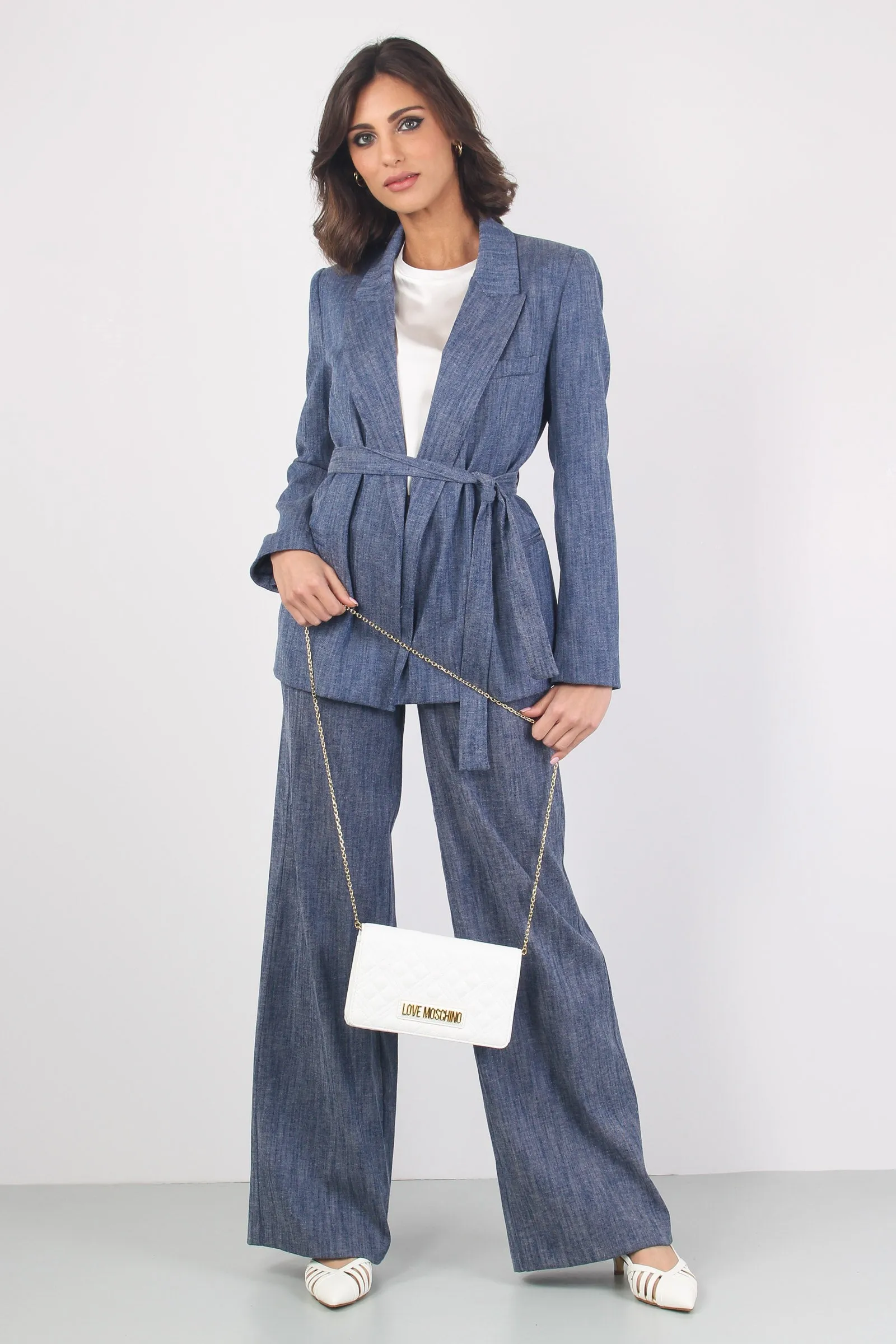 Stretch Denim Palazzo Pants