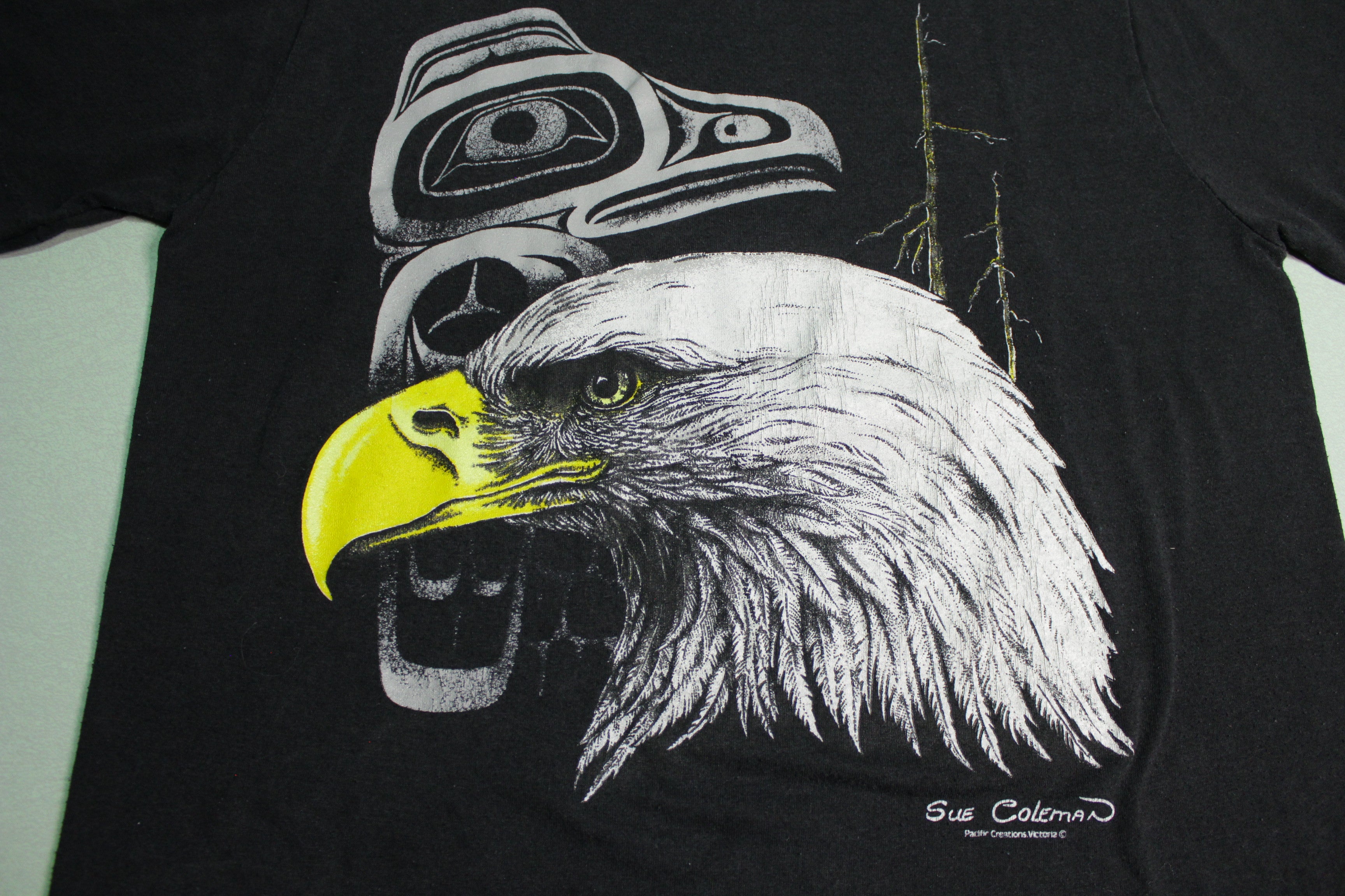 Sue Coleman Bald Eagle T-Shirt - Tribal Artist Victoria BC Canada