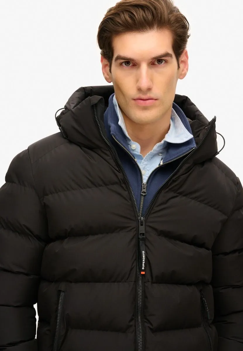 Superdry Black Sport Puffer Hooded Jacket