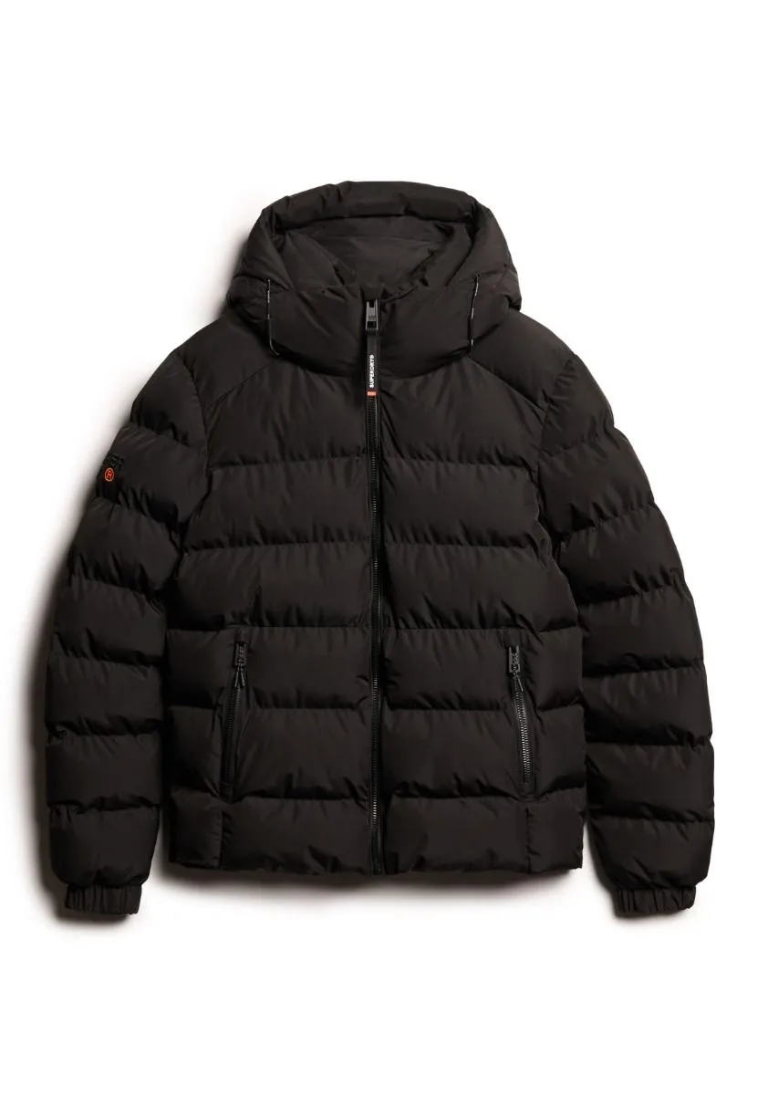 Superdry Black Sport Puffer Hooded Jacket