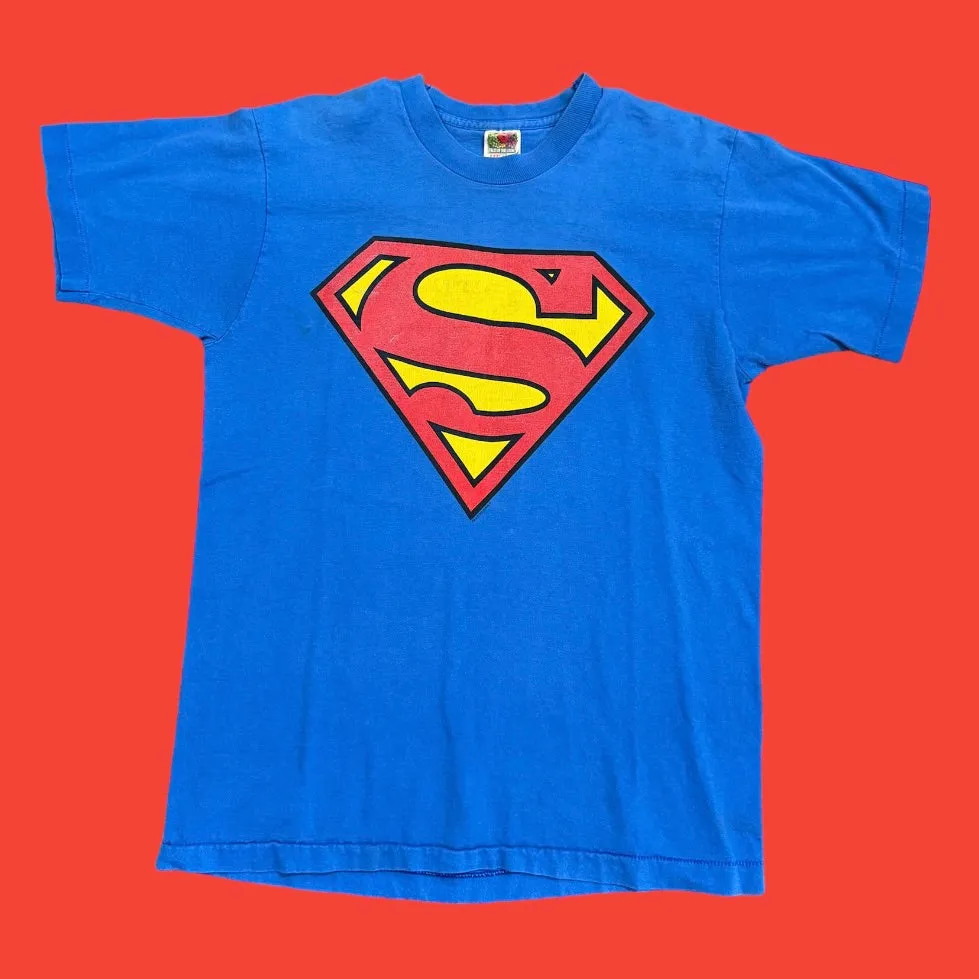 Superman Logo Vintage 90s Single Stitch T-Shirt Size Large