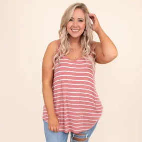 Toes In The Sand Tank, Ash Rose - Tank in Ash Rose color with a sandy beach theme.