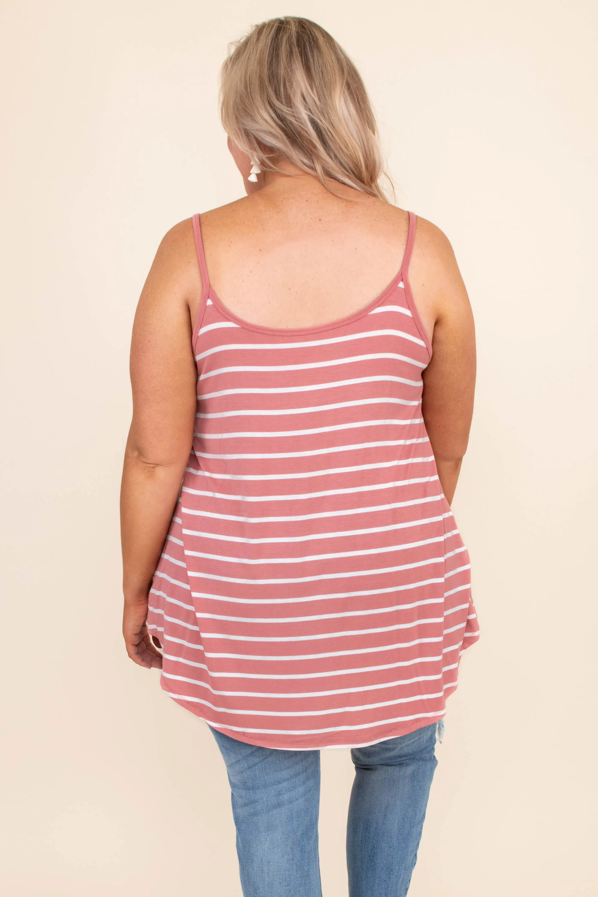 Toes In The Sand Tank, Ash Rose - Tank in Ash Rose color with a sandy beach theme.