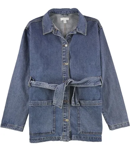 Topshop belted jean jacket for women