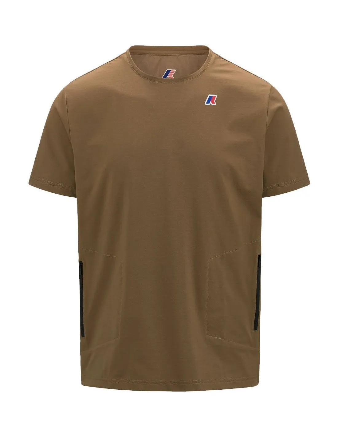 tshirt uomo K-way K1141LW Seril Travel color marrone corda