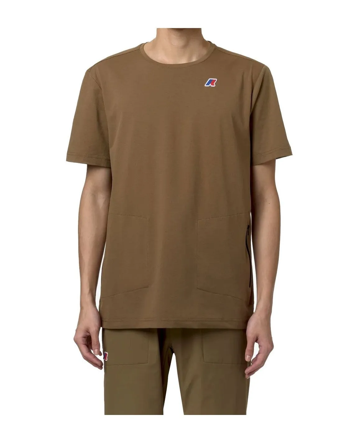 tshirt uomo K-way K1141LW Seril Travel color marrone corda