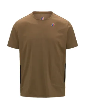 tshirt uomo K-way K1141LW Seril Travel color marrone corda