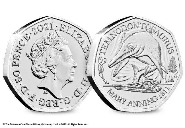 UK 2021 Temnodontosaurus 50p Brilliant Uncirculated Pack