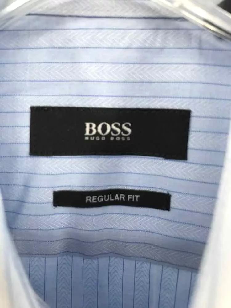 Used Boss Blue Men's Button Down, Medium Size