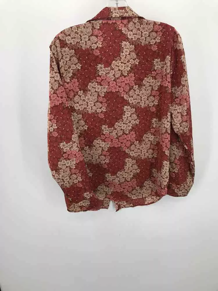 Used Liberty Love Red Button Down, Size Large, Printed, Best Deal.