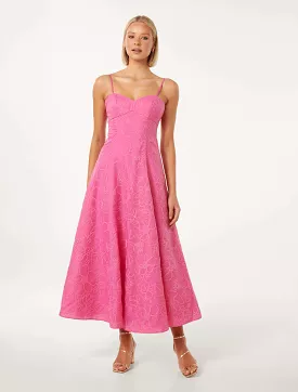 Vayda Embroidered Mid-Length Dress