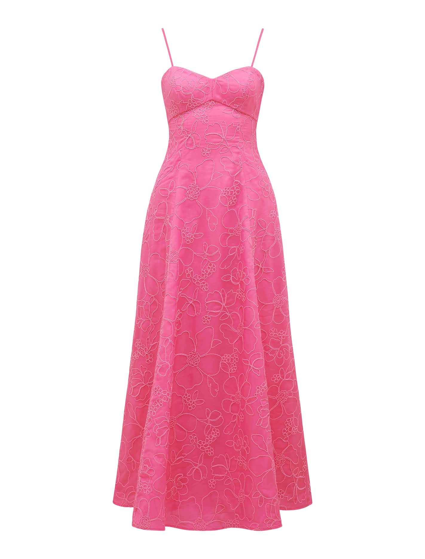 Vayda Embroidered Mid-Length Dress