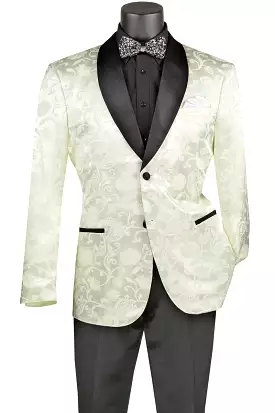 Vinci Silky Jacquard Fabric Sport Coat (Ivory) BSF-18