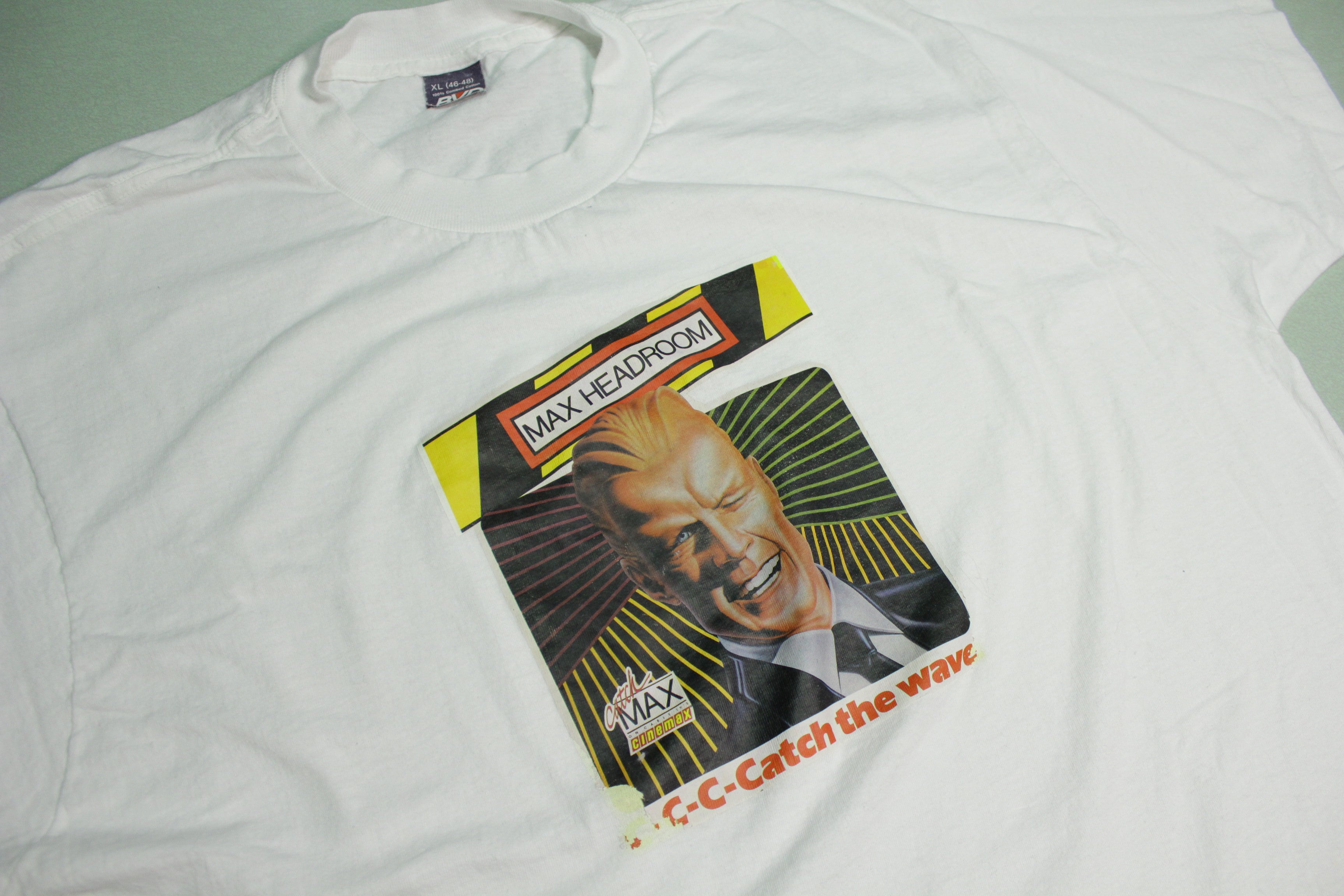 Vintage 80's Coca Cola T-Shirt - Max Headroom Catch The Wave Design - Single Stitch - Available on Cinemax