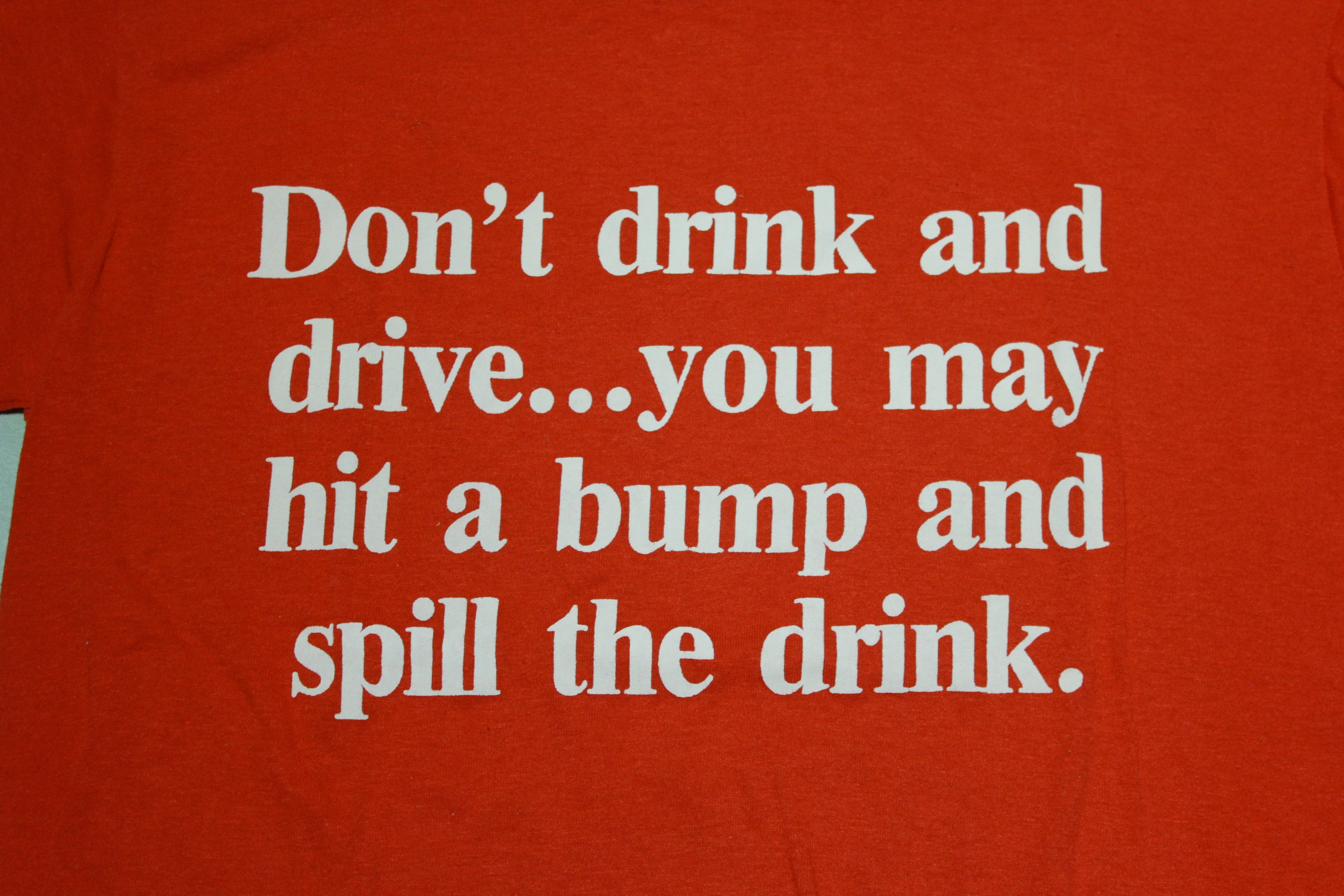 Vintage 80's Funny Offensive Single Stitch T-Shirt - No Drinking and Driving