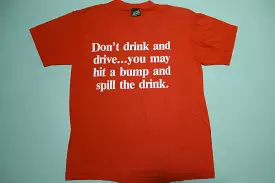 Vintage 80's Funny Offensive Single Stitch T-Shirt - No Drinking and Driving