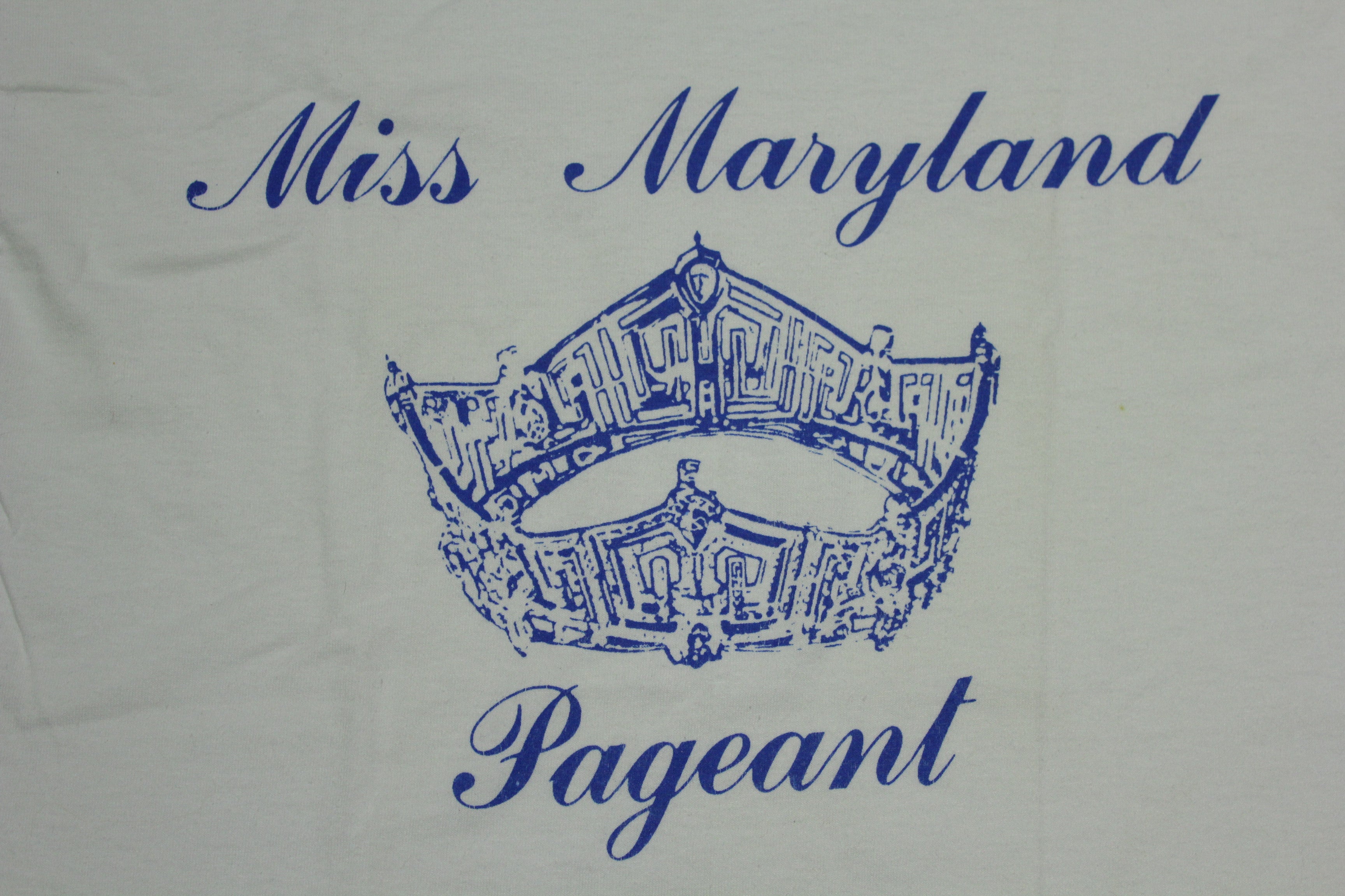 Vintage 80's Hanes USA Single Stitch T-Shirt - Crown Miss Maryland Pageant