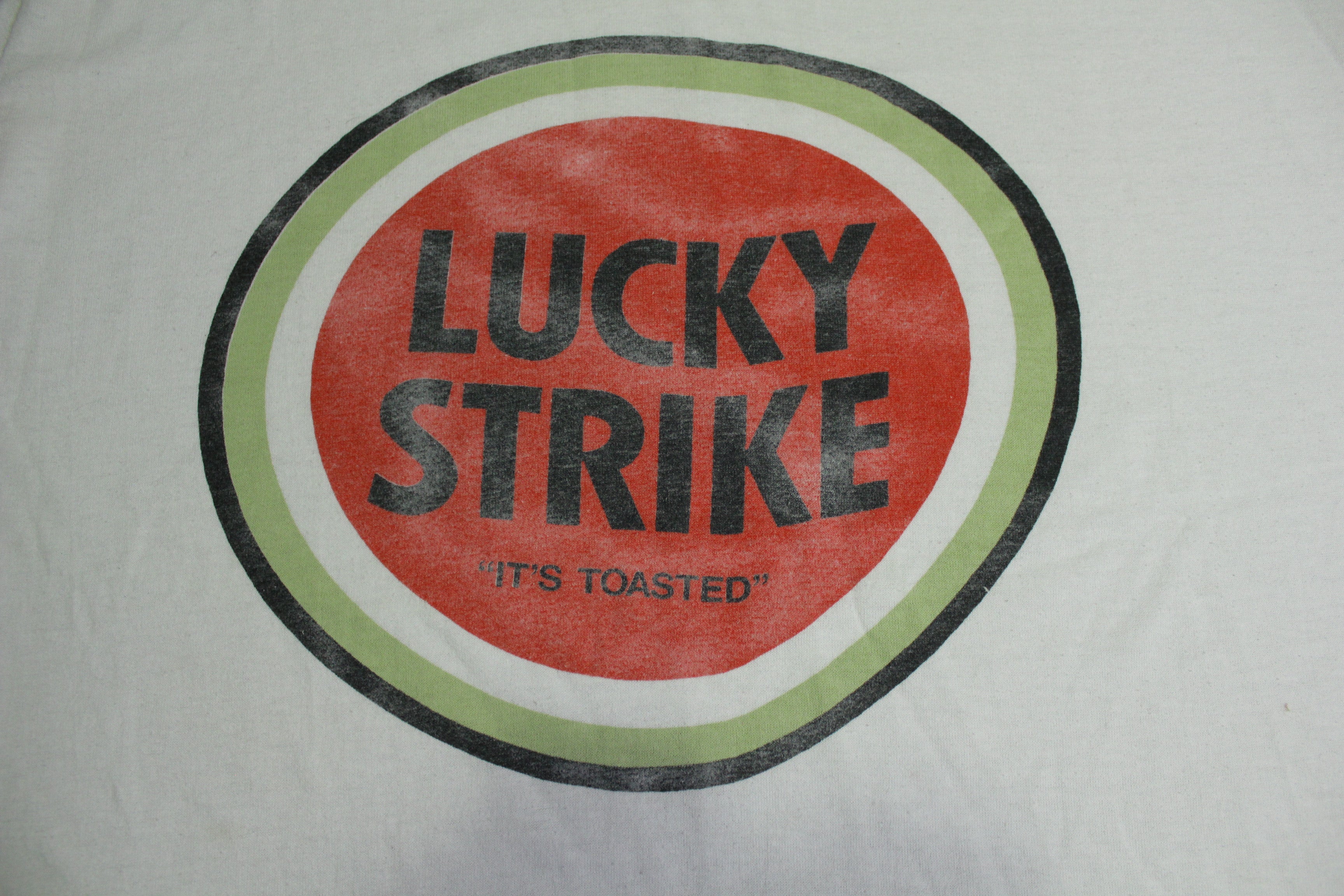 Vintage 80's Lucky Strike It's Toasted Cigarette Smoking T-Shirt Single Stitch