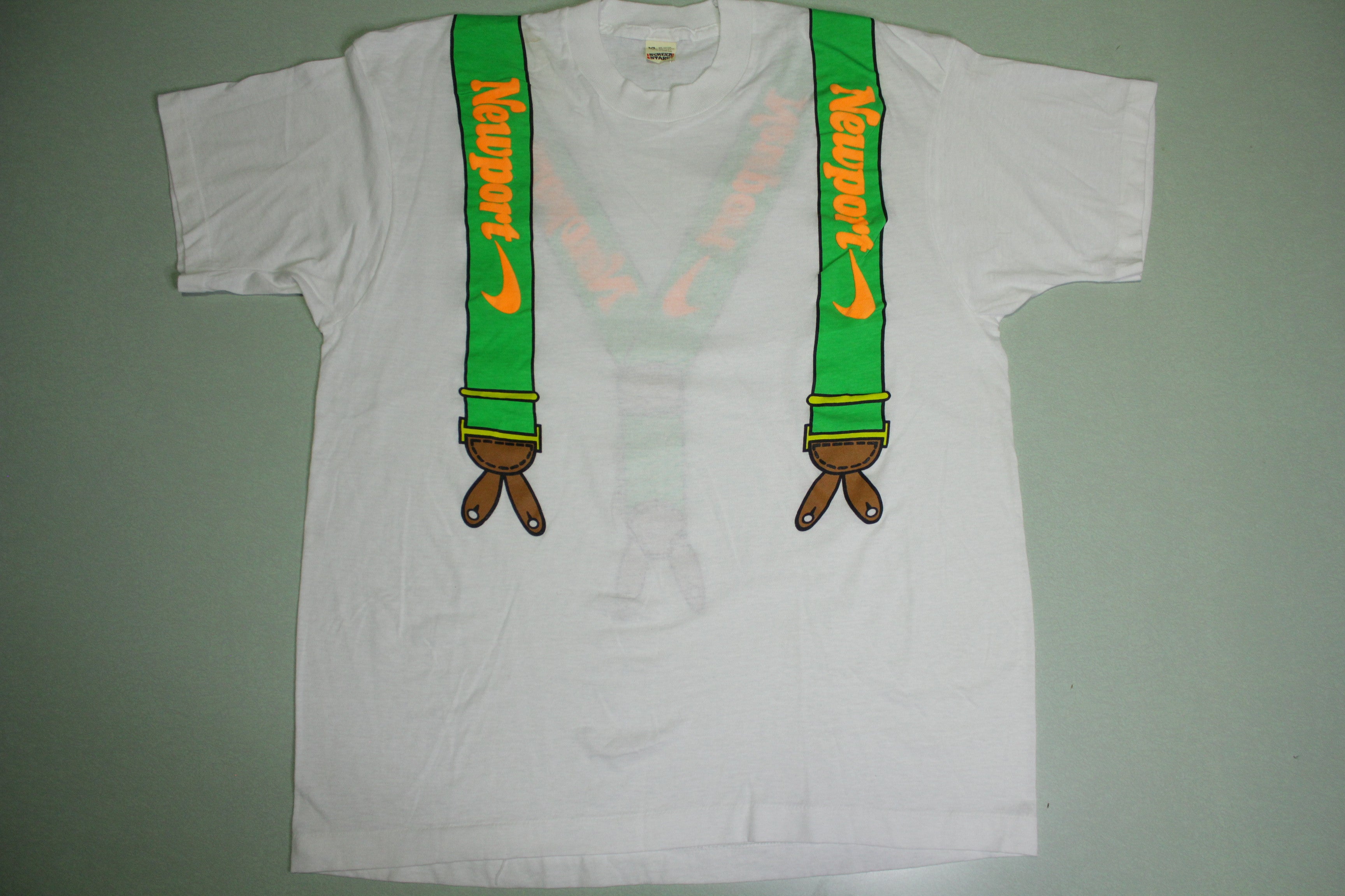 Vintage 80's Newport Cigarettes Deadstock T-Shirt with Suspenders - Screen Stars Single Stitch