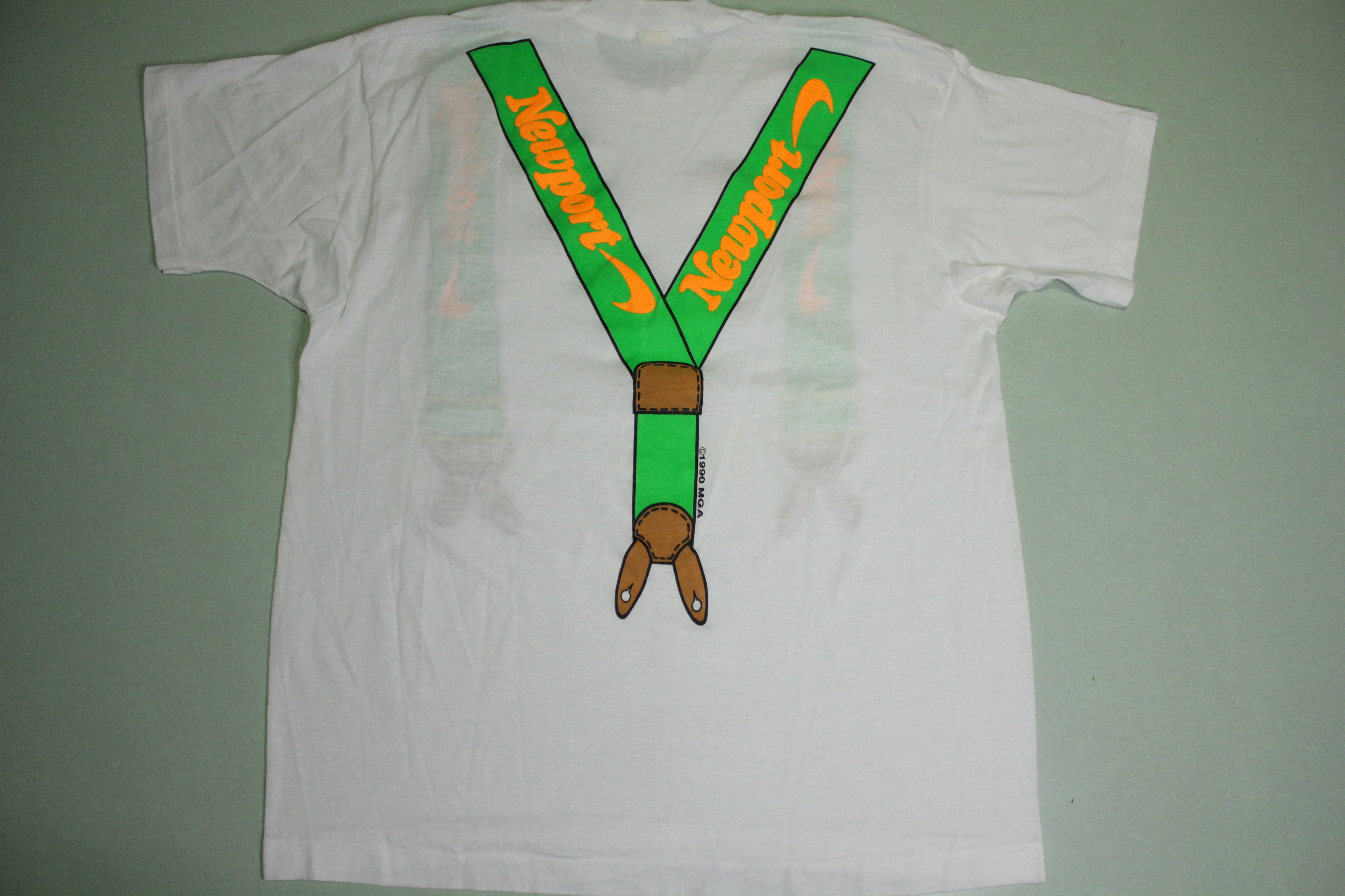 Vintage 80's Newport Cigarettes Deadstock T-Shirt with Suspenders - Screen Stars Single Stitch