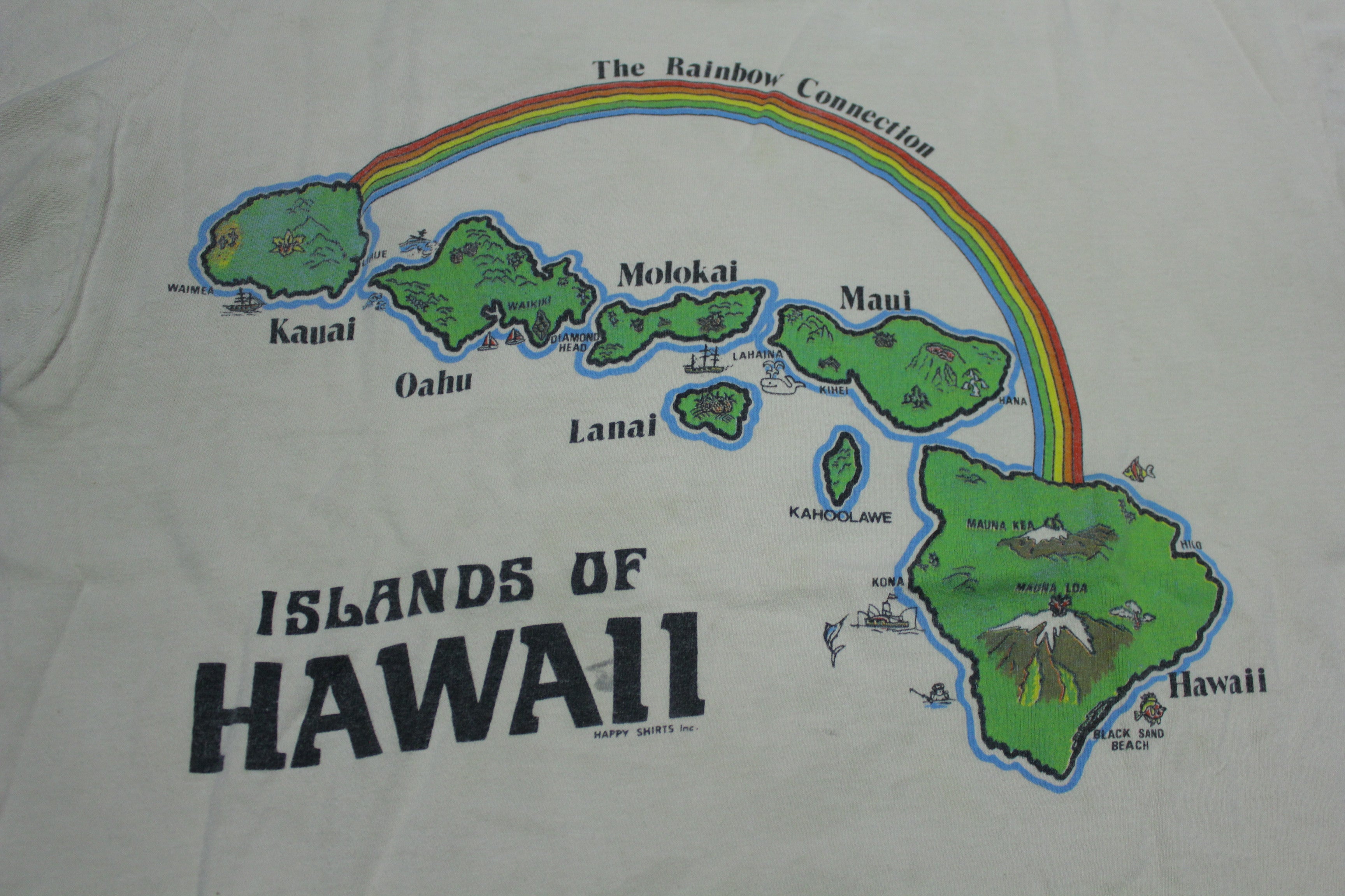 Vintage 80's Single Stitch RN 20100 T-Shirt - Hawaii Islands Rainbow Connection