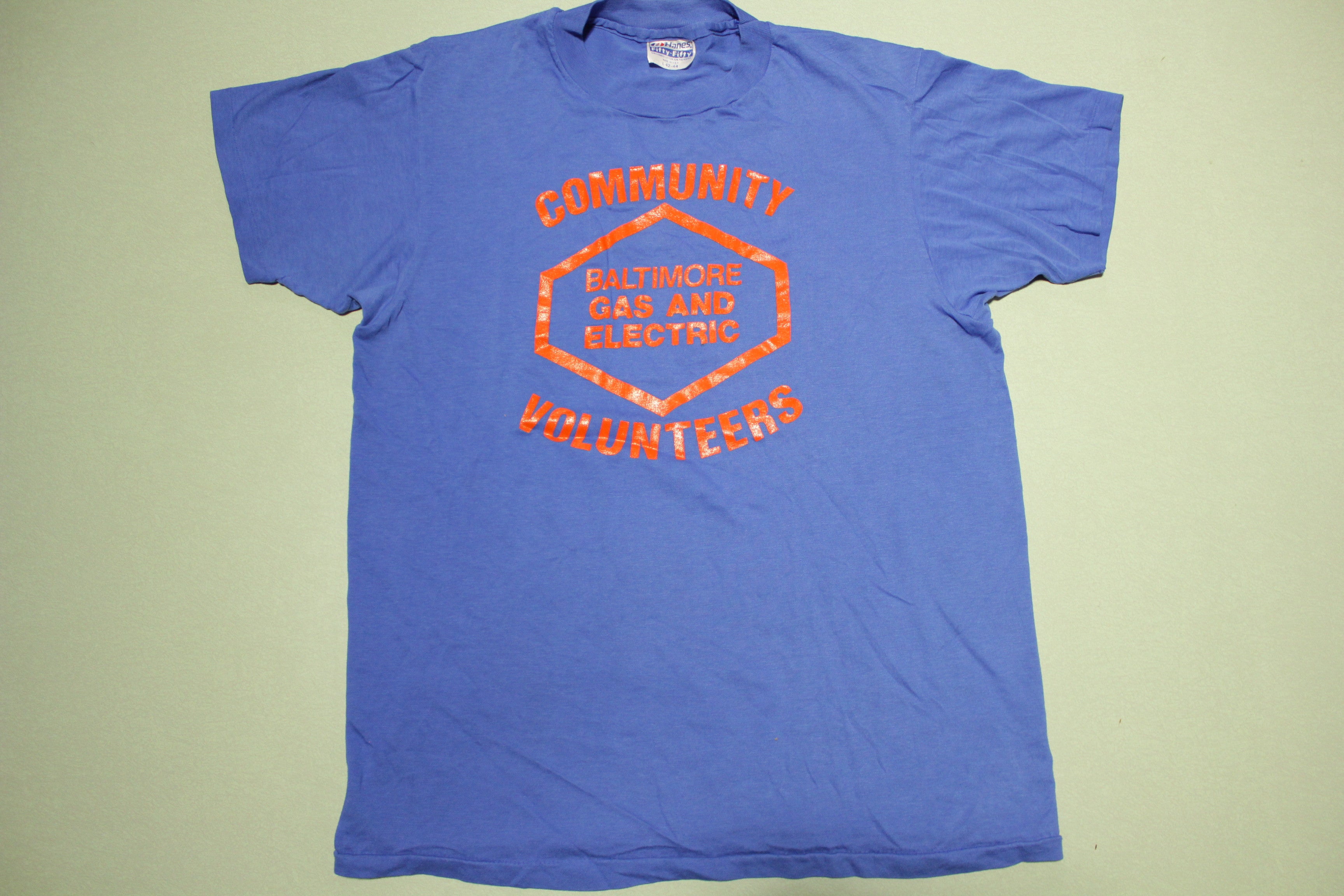 Volunteer Vintage 80's Hanes USA Single Stitch T-Shirt from Baltimore Gas & Electric Community