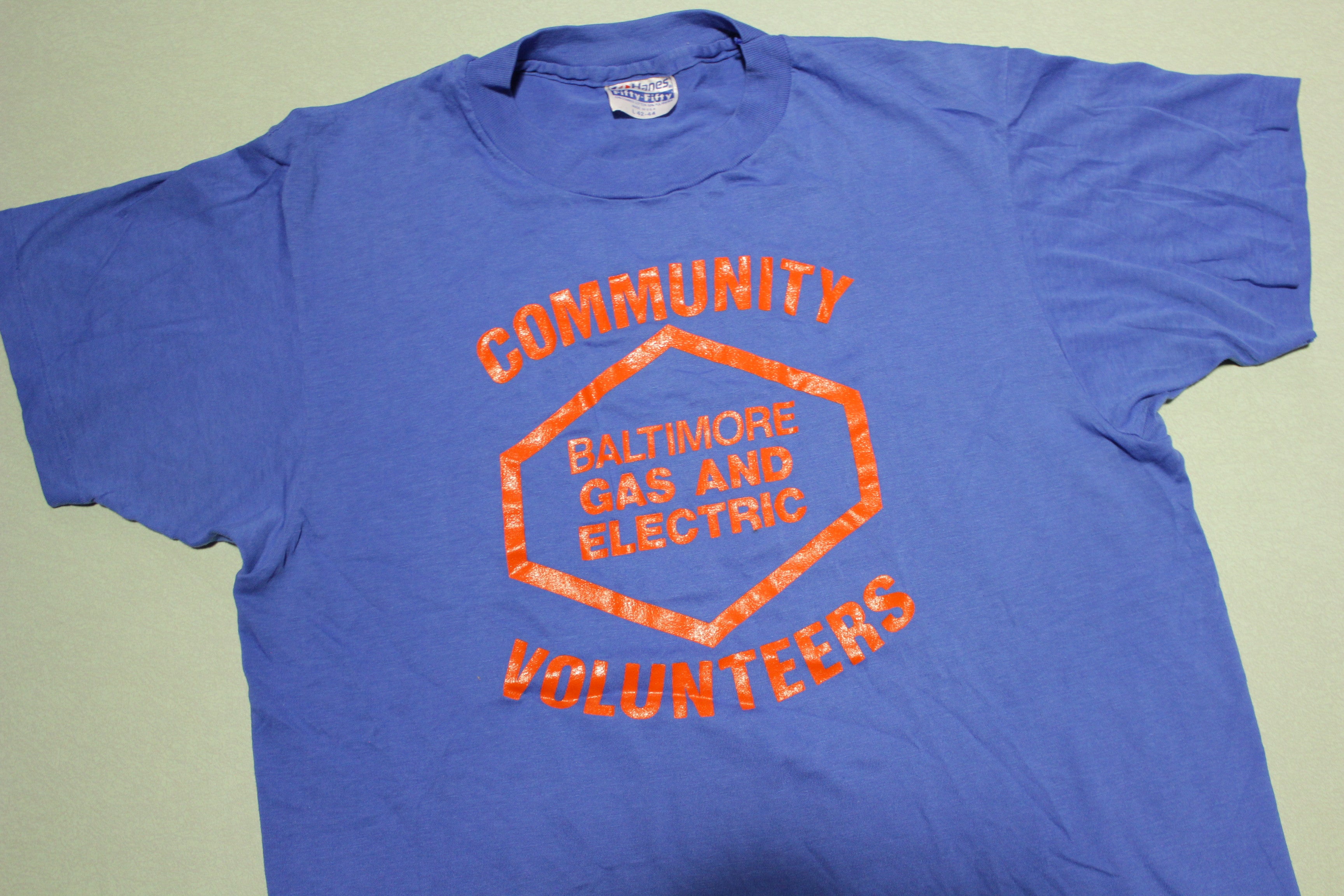 Volunteer Vintage 80's Hanes USA Single Stitch T-Shirt from Baltimore Gas & Electric Community