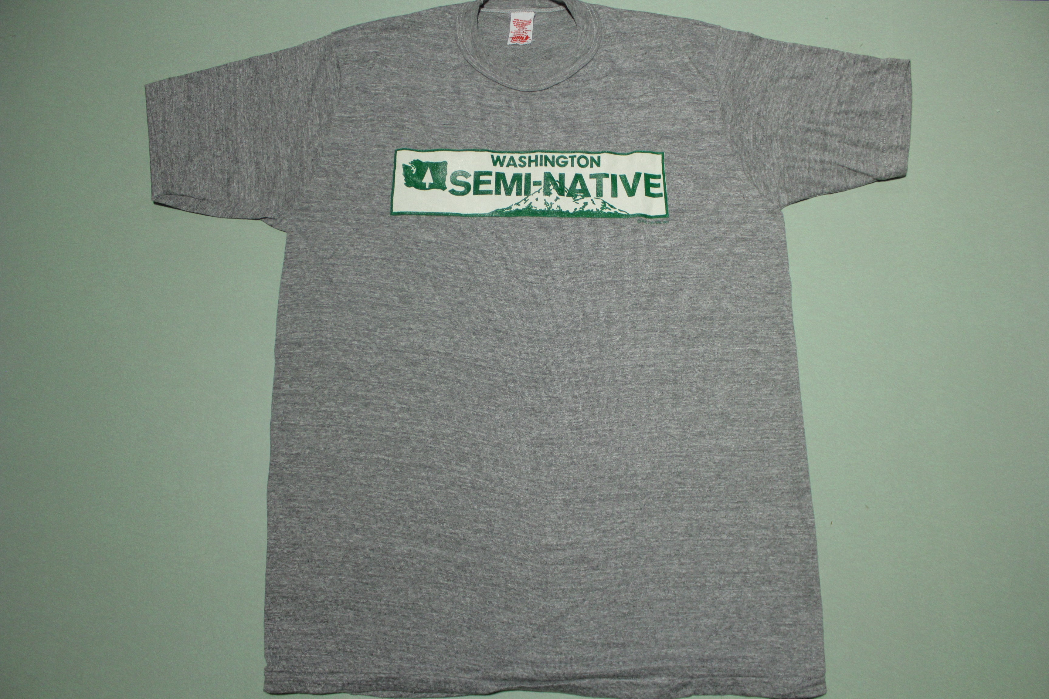 Washington State Semi-Native Mt Rainier 1981 Vintage 80's Wolf Single Stitch T-Shirt USA - result: Vintage Washington State Mt R