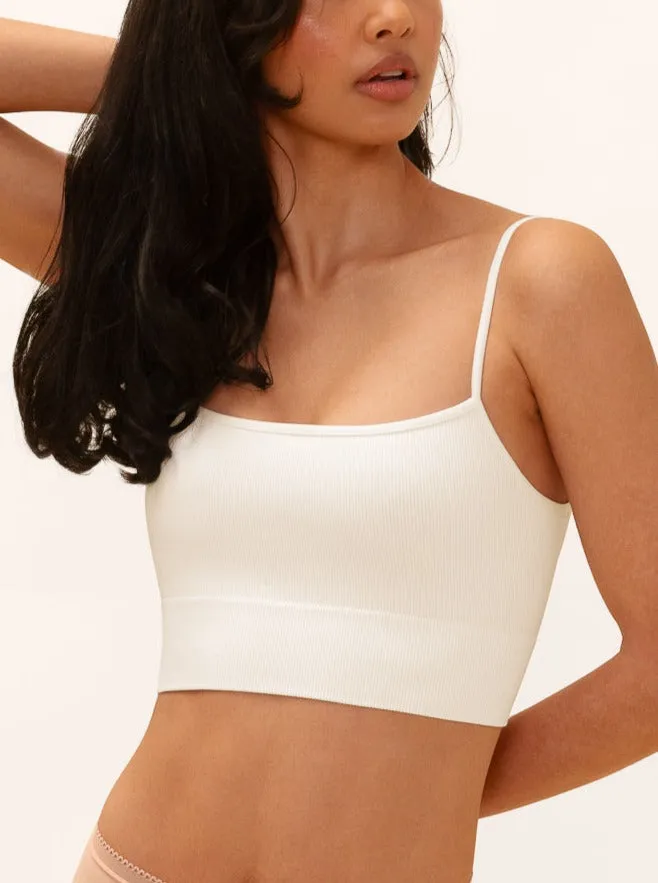 White Seamless Crop Cami