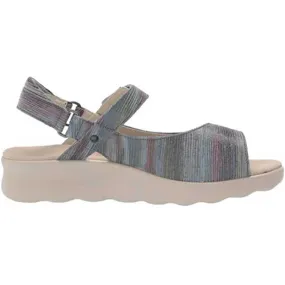 Pichu Ligned Suede Sandal Multi Jeans 0189043984 (Women's) by Wolky