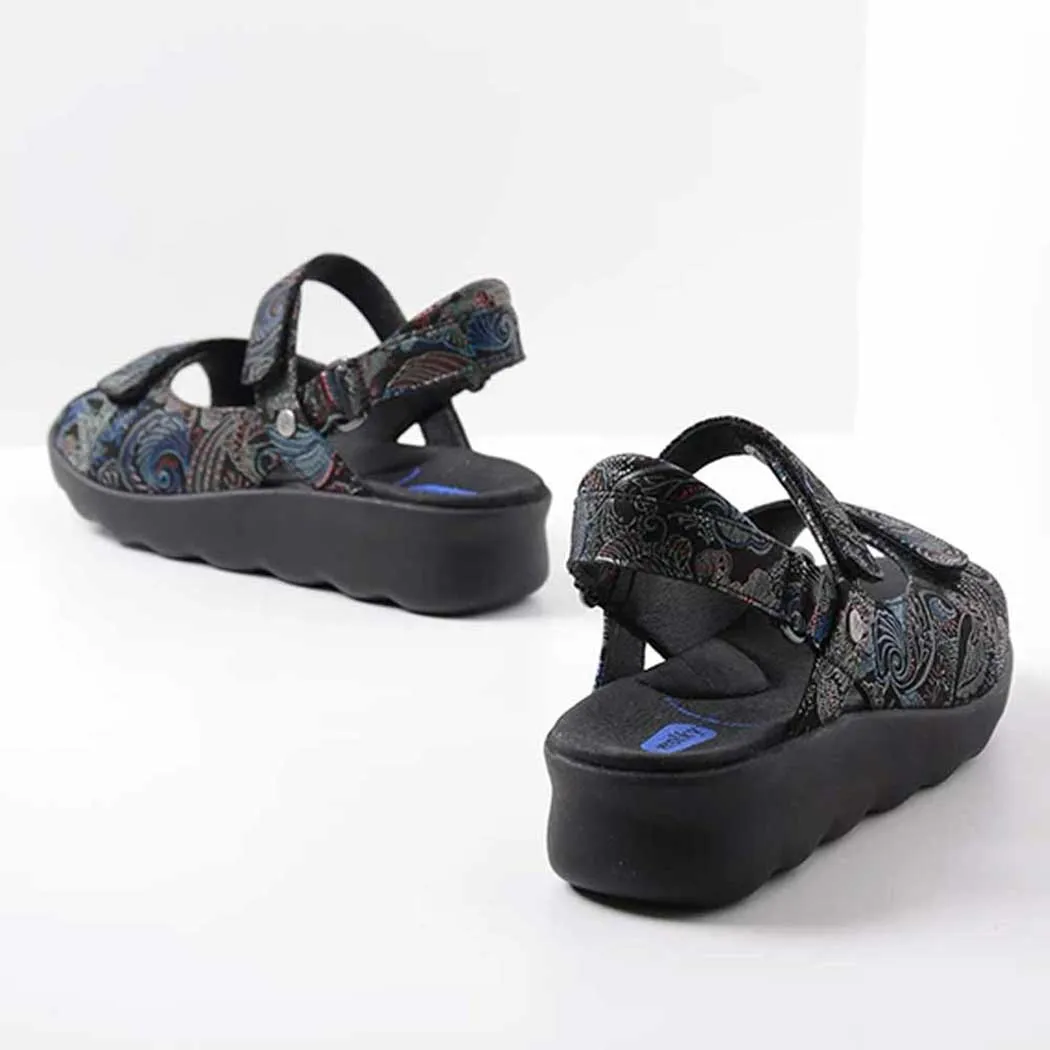 Pichu Sandal Black/ Blue Congo Suede 0189068080 (Women's) by Wolky