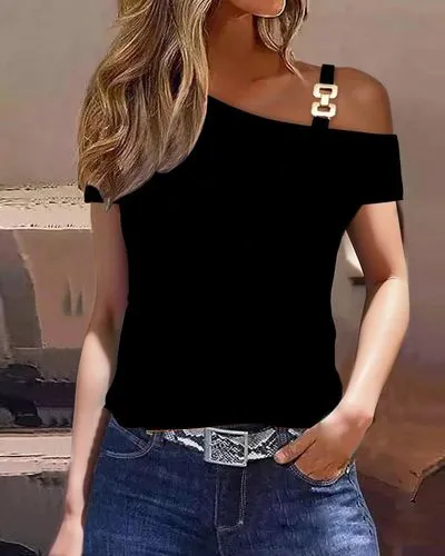 Women's Color Block Short Sleeve T-shirts - Casual, Stylish, and Trendy