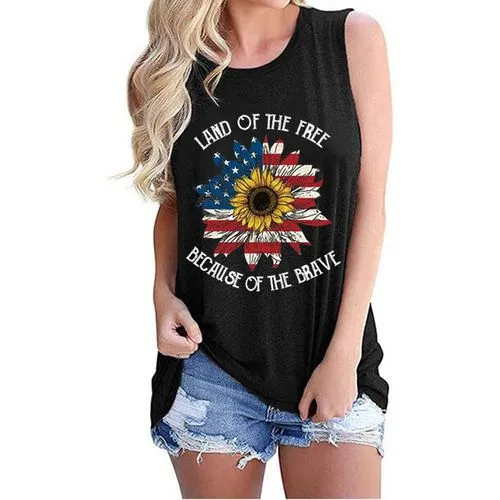 Women's Sleeveless T-Shirts in Casual Solid Colors