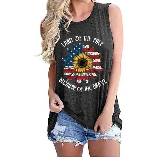 Women's Sleeveless T-Shirts in Casual Solid Colors