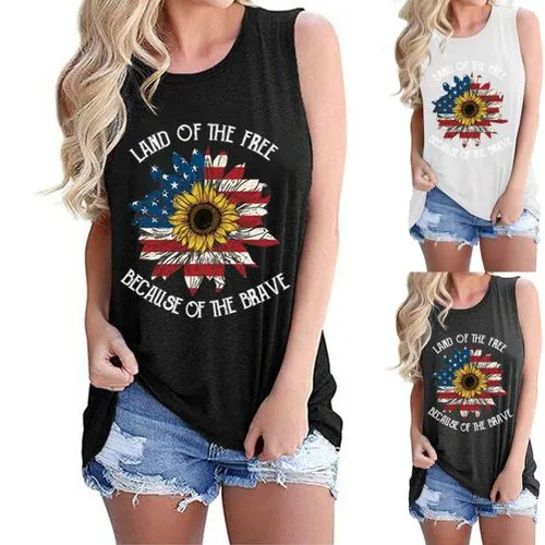 Women's Sleeveless T-Shirts in Casual Solid Colors