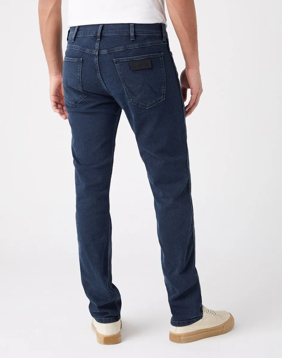 Iron Blue Denim Jeans - Wrangler Greensboro Modern Straight