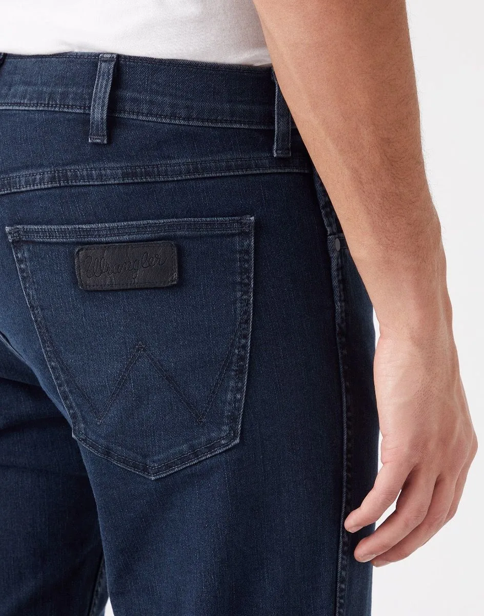 Iron Blue Denim Jeans - Wrangler Greensboro Modern Straight