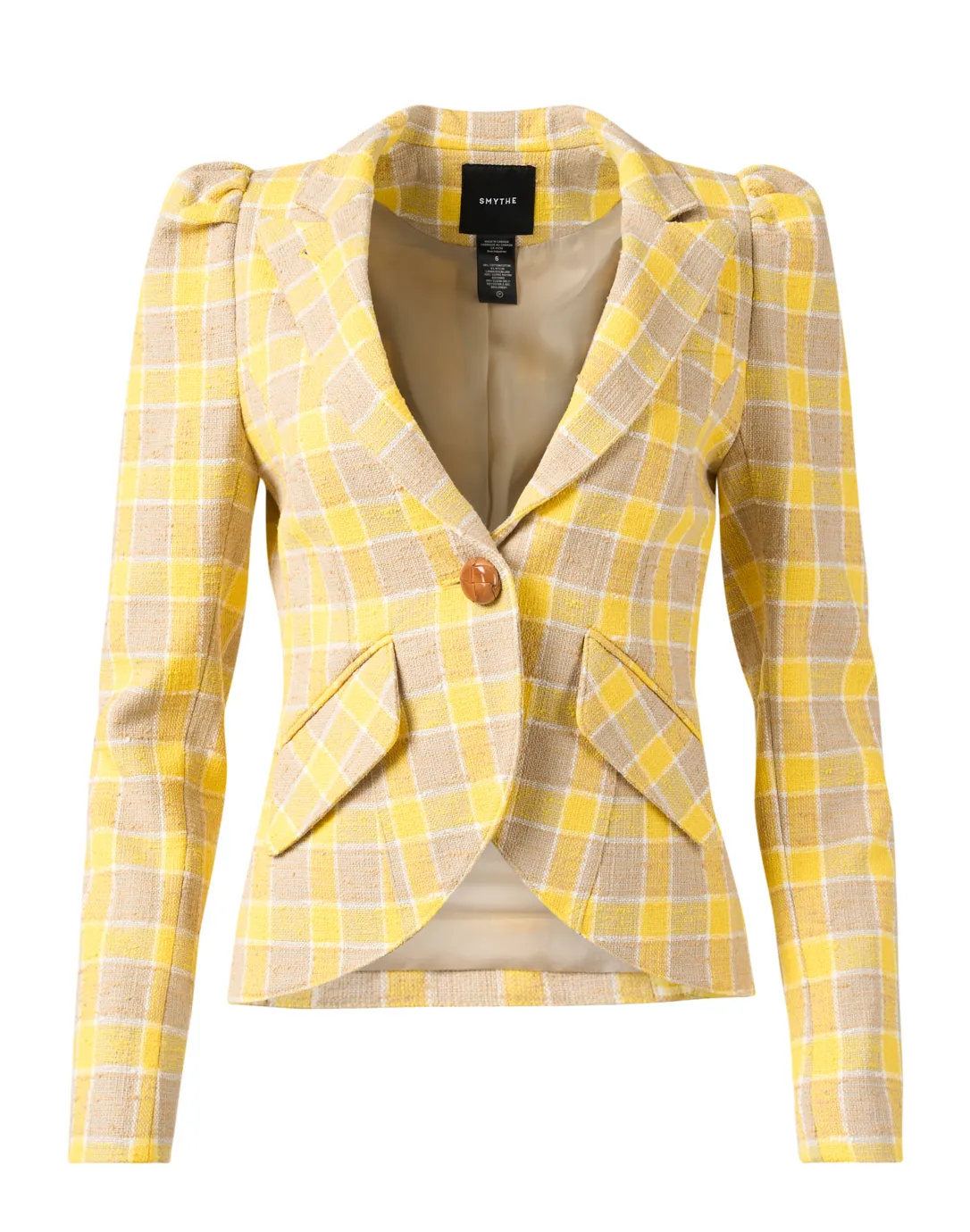 Yellow Check Cotton Blazer