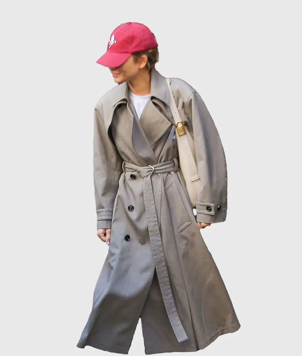 Zendaya Grey Trench Coat with Belt on TLC UK