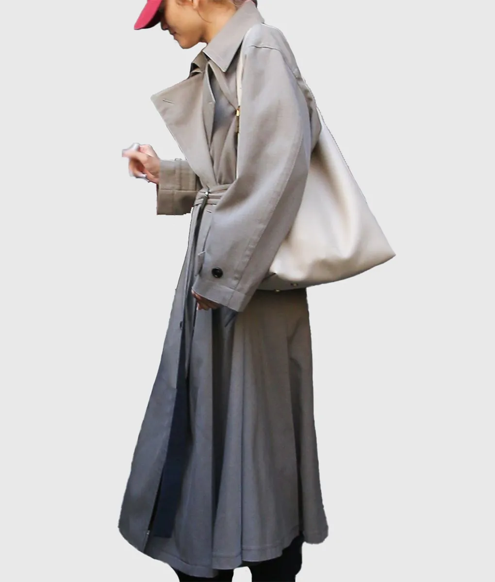 Zendaya Grey Trench Coat with Belt on TLC UK